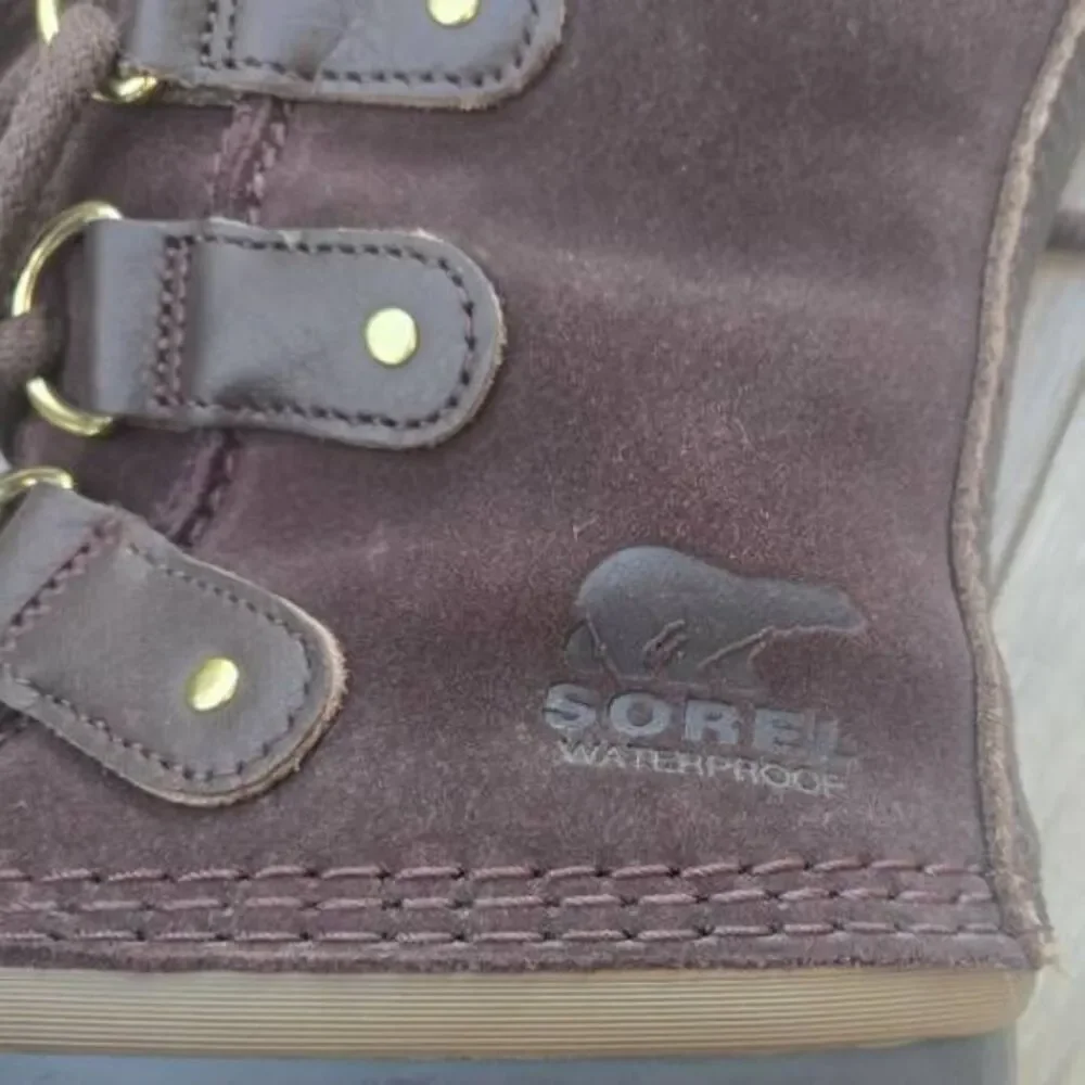 SOREL Joan Of Arc waterproof winter boots faux fur suede upper women's 7 brown w